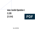 Mass Transfer Operation-1 CL 205 (2-1-0-6) : Date: 16/02/2016