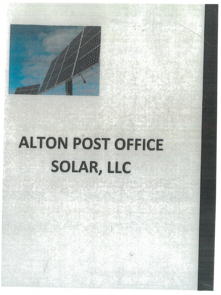 Alton Post Office Solar, LLC. Documents PDF