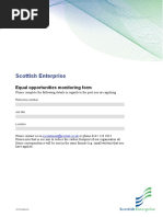 Scottish Enterprise: Equal Opportunities Monitoring Form