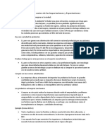 Postura en Contra de Las Importaciones y Exportaciones