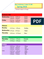 LAC Academic Support Schedule Spring 2018