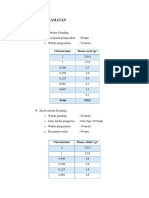 Data Pengamatan Grinding