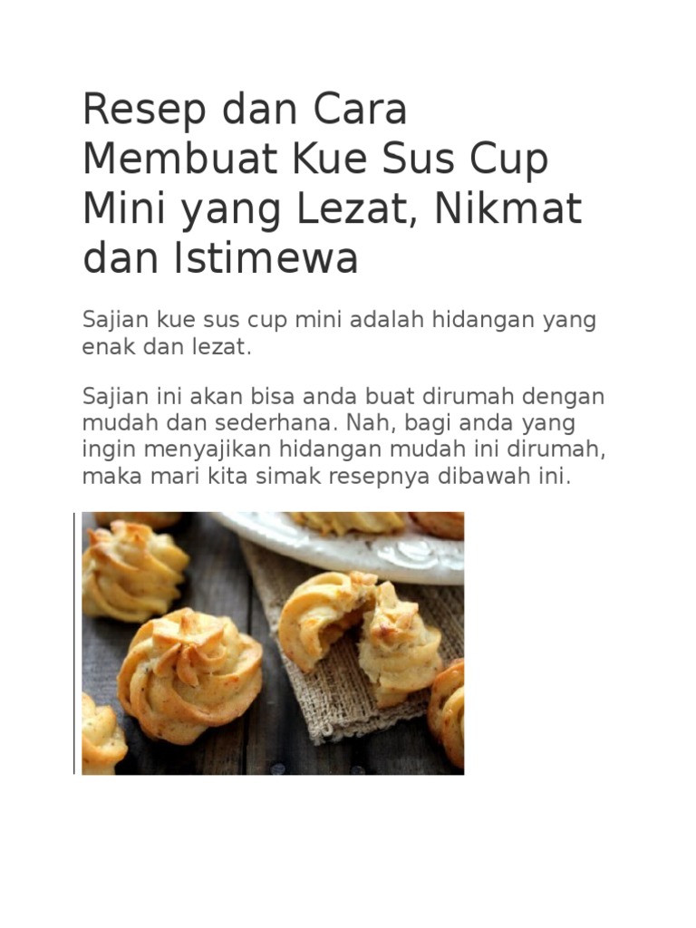 Resep  Dan Cara Membuat Kue  Sus  Berbagai Kue 