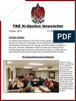 October 2016 Newsletter