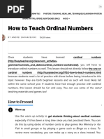 How To Teach Ordinal Numbers