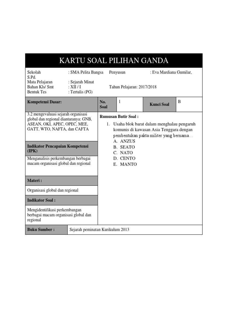 Kartu Soal Uas Xii Minat Fix