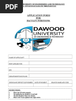 Application Form Faculty Positions