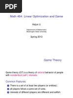 Math 464: Linear Optimization and Game: Haijun Li