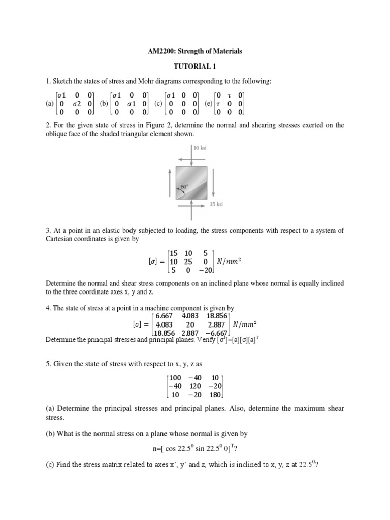 Strength of Materials Tutorial 1 Guide | PDF | Teaching Methods ...