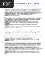 Profile Section Examples & Buzz Words: (Branding Yourself With The First Section On Your Resume!)