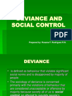Deviance and Social Control: Prepared By: Rosana F. Rodriguez R.N