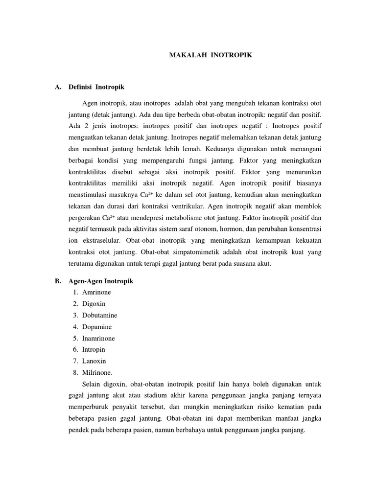 Makalah Inotropik | PDF