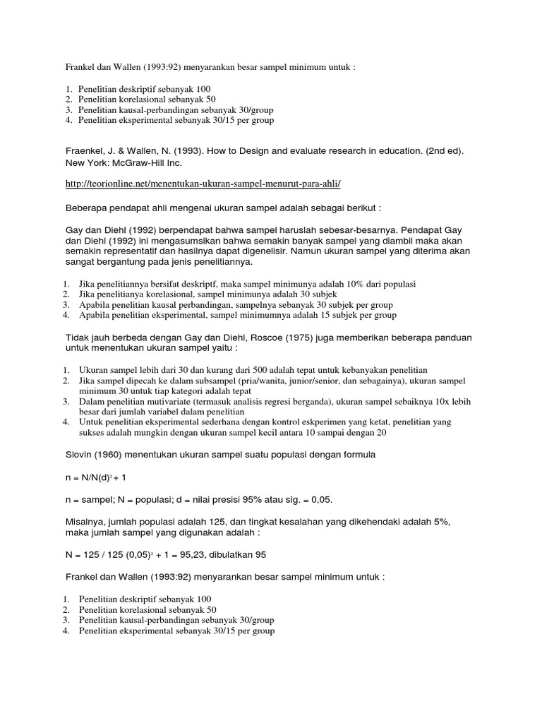 Penentuan Jumlah Sampel | PDF