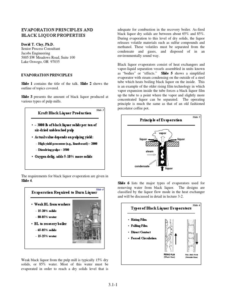 Black Liquor Properties and Evaporation | PDF | Heat Transfer | Steam