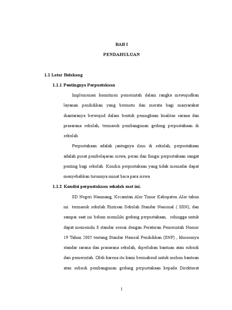 Contoh Proposal Perpustakaan Sekolah
