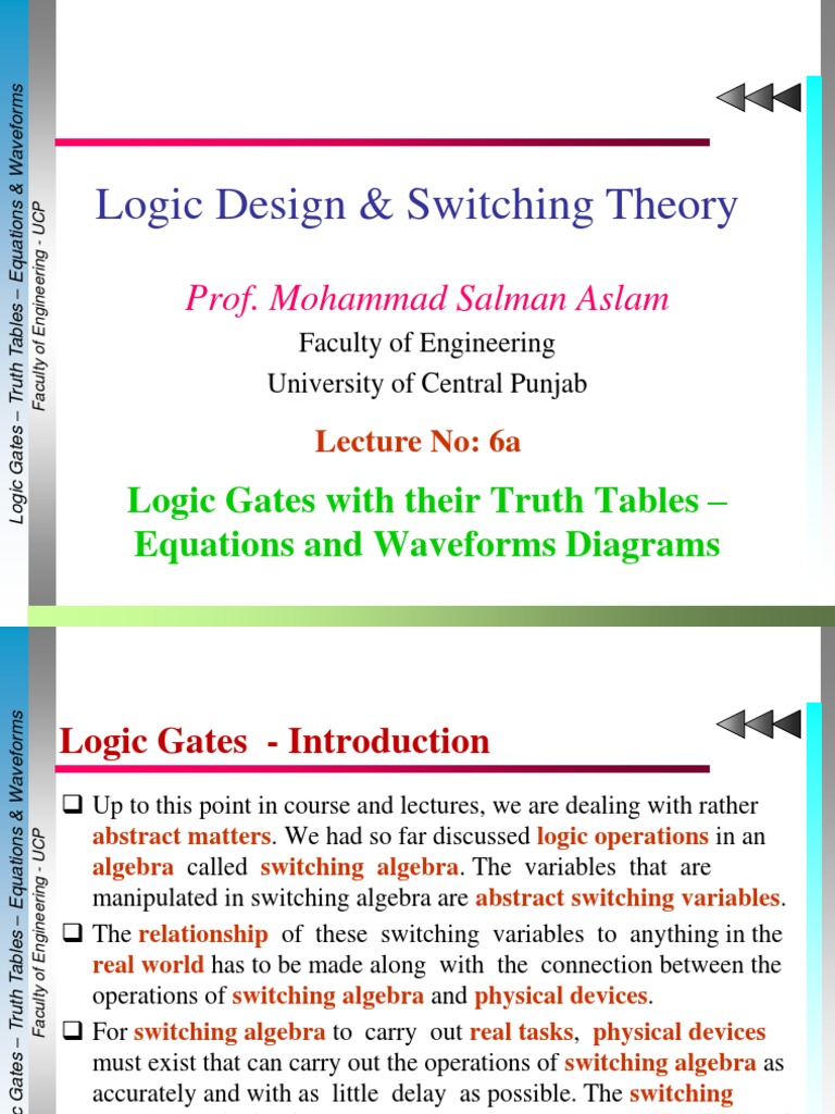 Logic Gates: Truth Tables & Diagrams | PDF | Logic Gate | Boolean Algebra