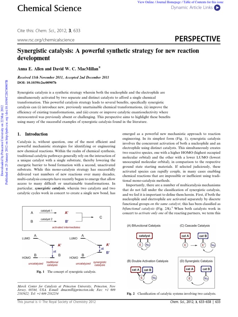 Synergistic Catalysis | PDF | Catalysis | Ketone