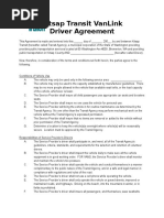 New Vanlink Driver Agreement