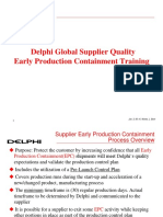 Delphi Global Supplier Quality Early Production Containment Training