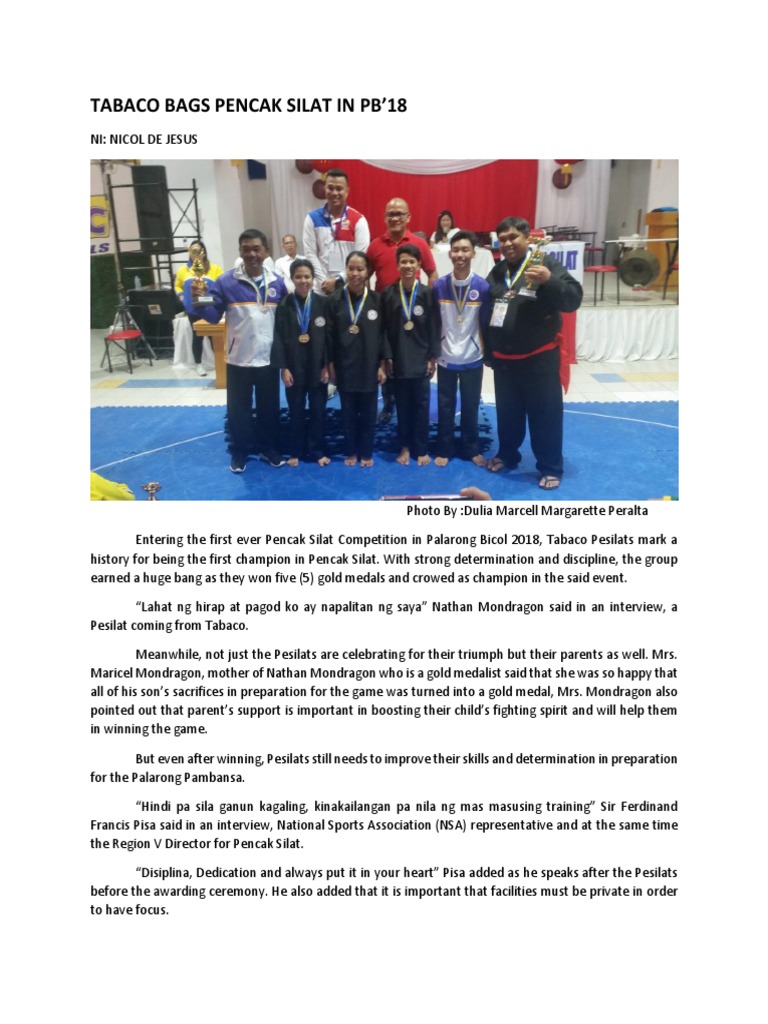 Tabaco Bags Pencak Silat in Pb18 | PDF