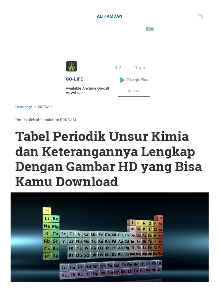 Tabel Periodik Semua Unsur Kimia Peneliti Indonesia