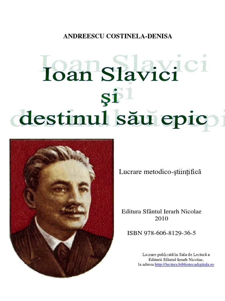 Vague pot Unlike Slavici Si Destinul Epic PDF | PDF