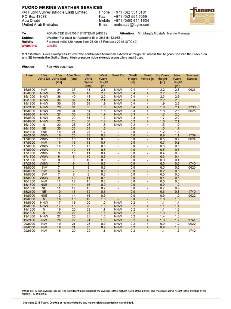 Ades - Admarine III - We019 Issued 15-02-2018 at 0401 LT | PDF ...