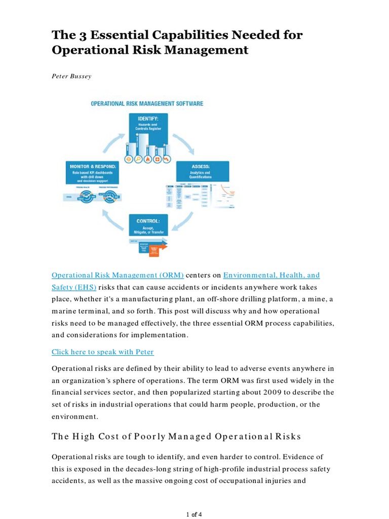 The 3 Essential Capabilities Needed For Operational Risk Management