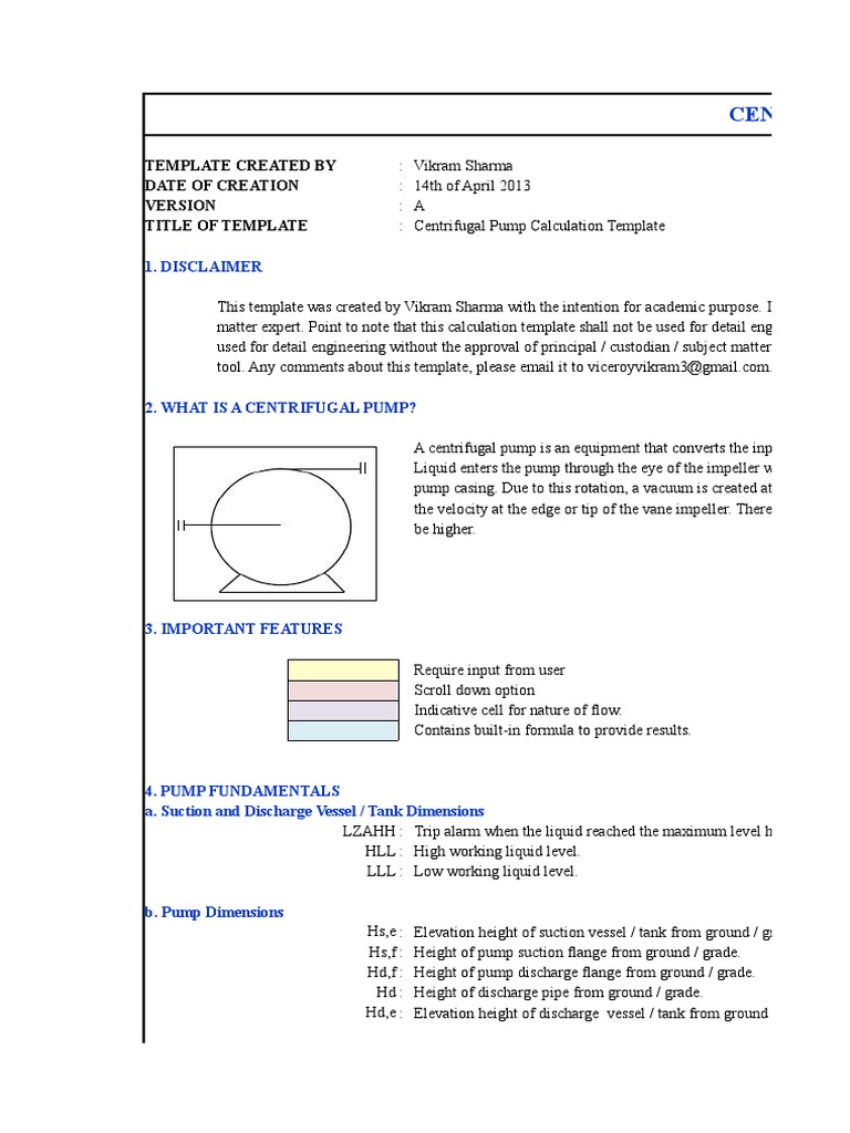 Centrifugal Pump Rating Calculation PDF Pump Horsepower