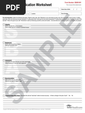 SBAR Samples
