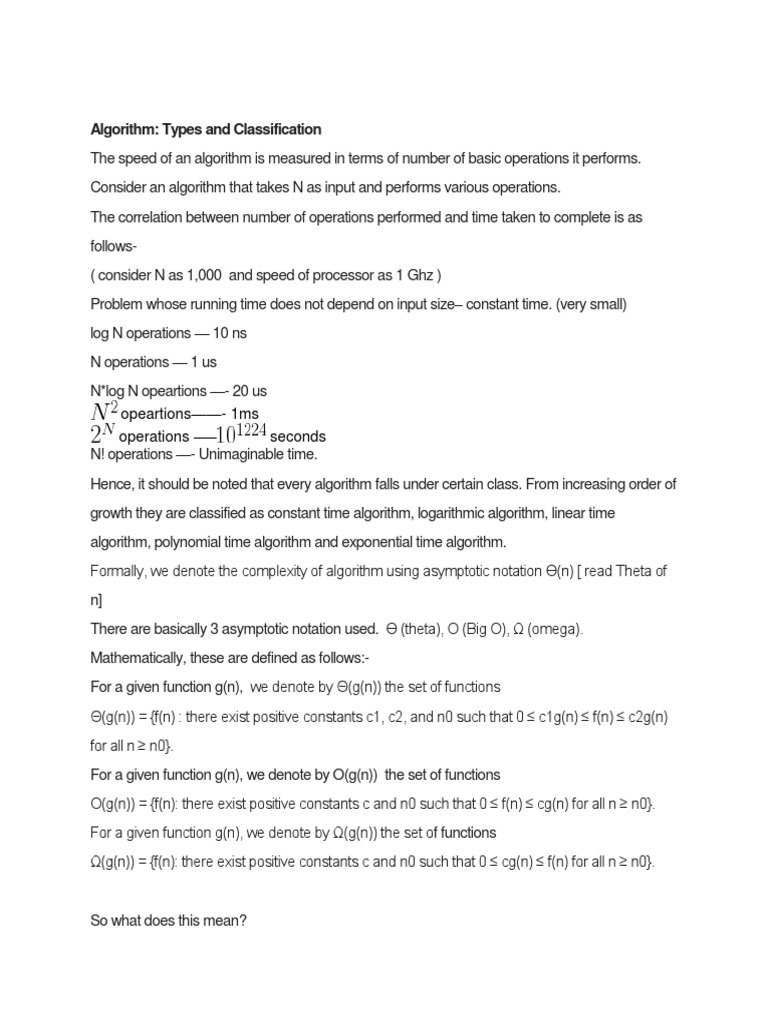 Algorithm Types and Classification | PDF | Time Complexity | Dynamic ...