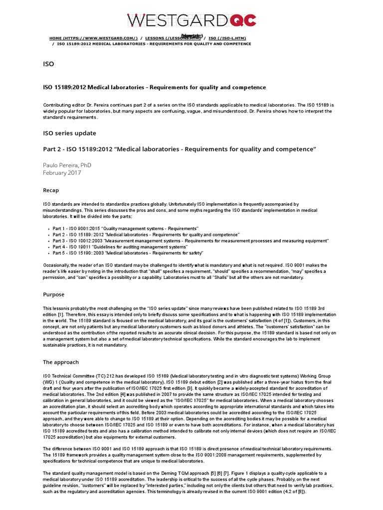 Iso 15189 standards free download. software