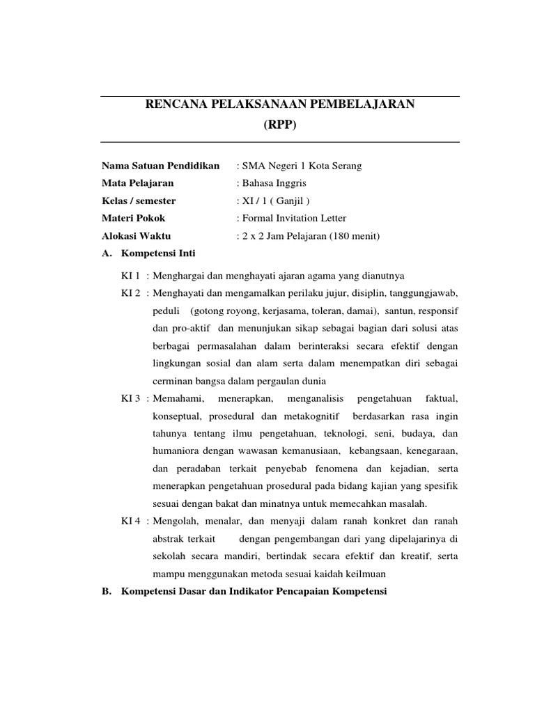 Formal Invitation Letter Letter