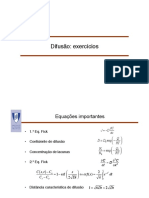 Difusão Exercícios