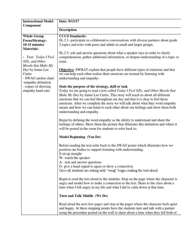 Listening Lesson Plan Pdf Empathy Cognition