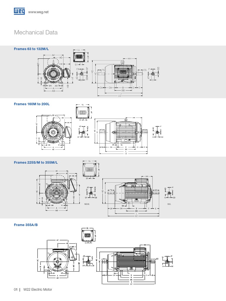 Mechanical Data: Frames 63 To 132M/L | PDF