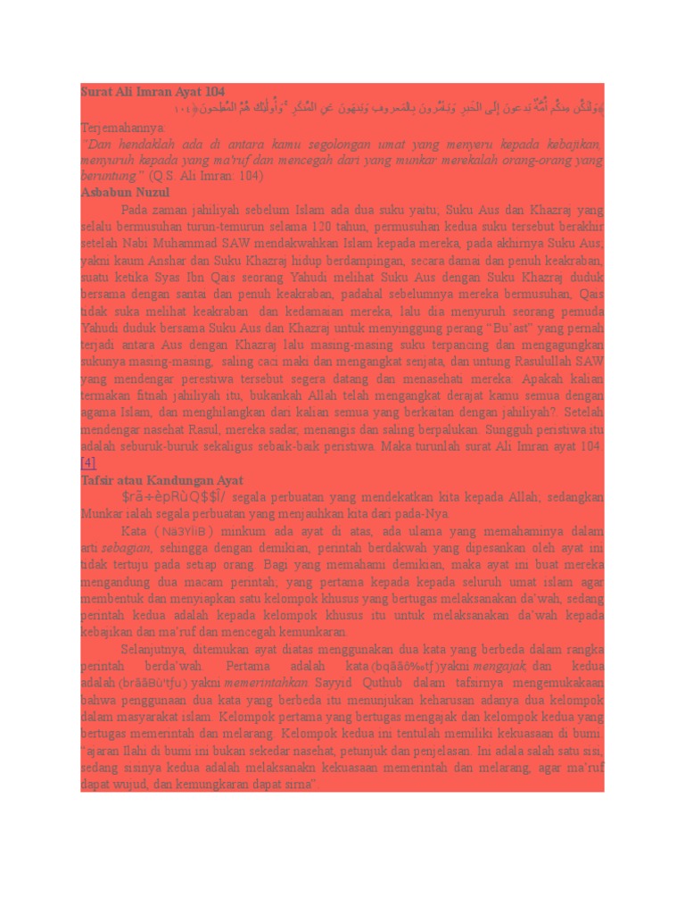 Surat Ali Imran Ayat 104 Pdf