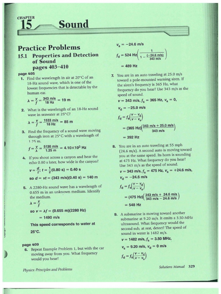 Answers To Ch. 15 Sound Book Problems | PDF | Books