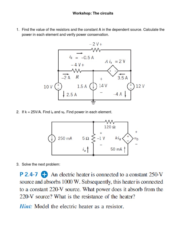 Workshop on Circuit Analysis and Power | PDF