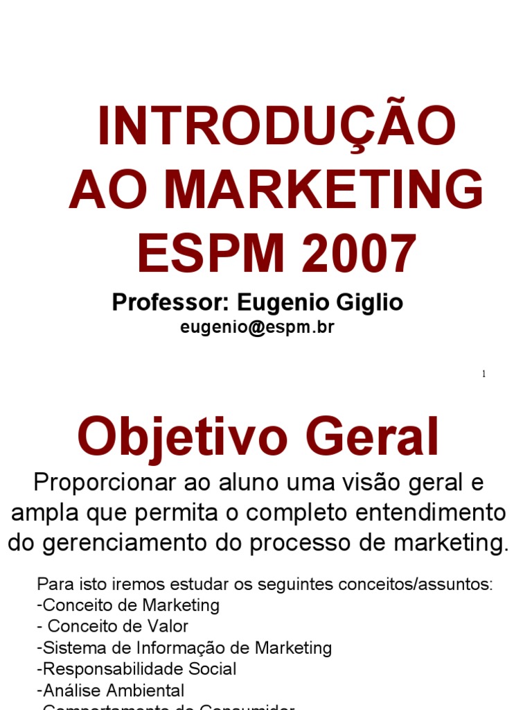 Slides Introduçao Ao Marketing | PDF | Análise SWOT | Segmentação de ...