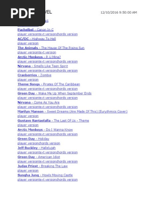 Guitar Songs List Musicians Rock Music