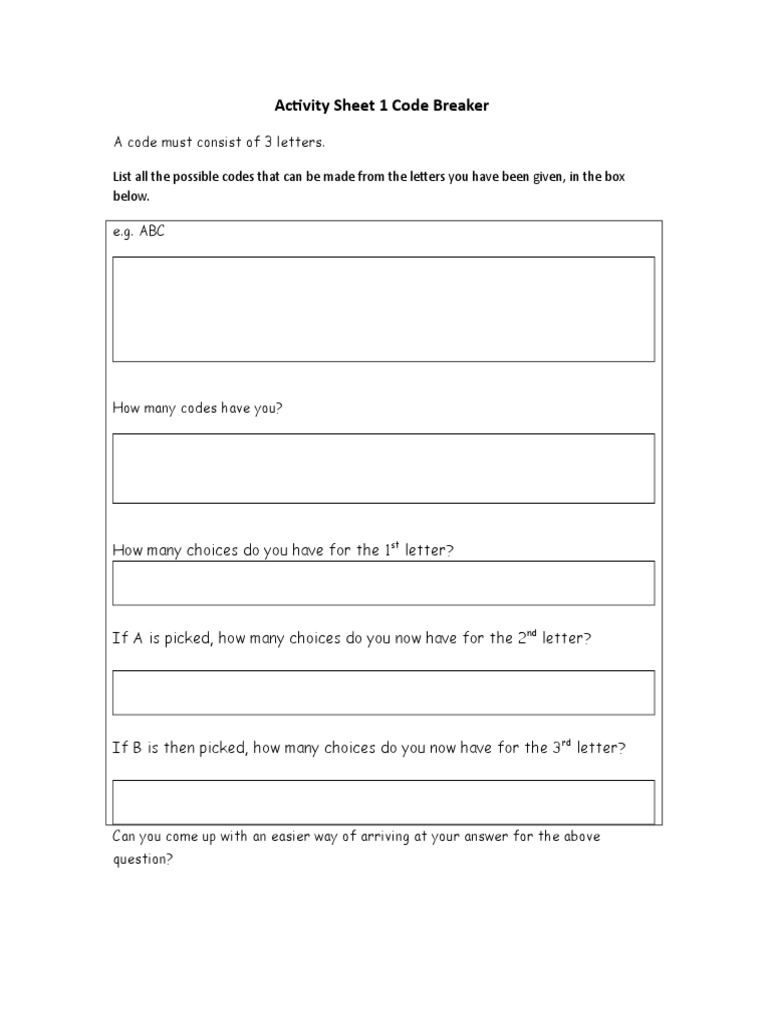 Yeske, Eryn Code-Breaker Handout | PDF | Personal Identification Number ...