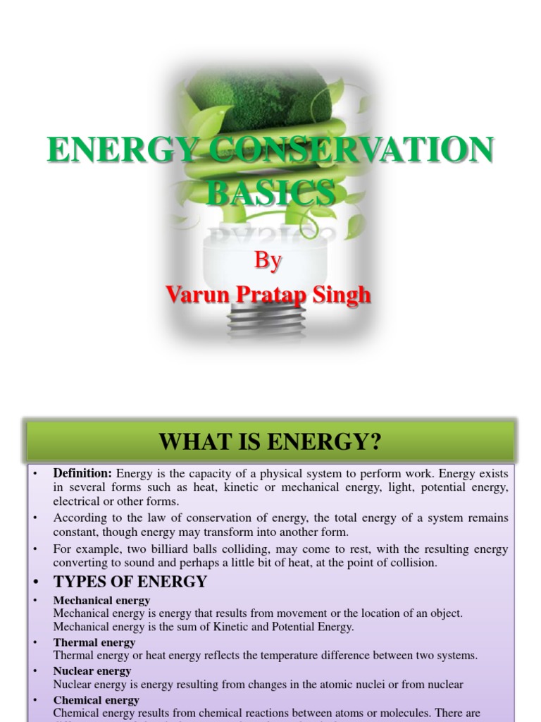 Energy Audit Energy Conservation Basics - ORIGINAL | PDF | Energy ...
