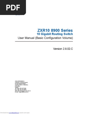 ZXR10 8900 Series: User Manual (Basic Configuration Volume