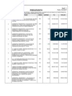 Presupuesto banco de transformadores Dic 2017