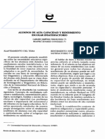 Alumnos de Alta Capacidad y Rendimiento Escolar Insatisfactorio PDF