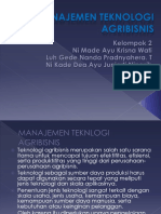 Manajemen Teknologi Agribisnis