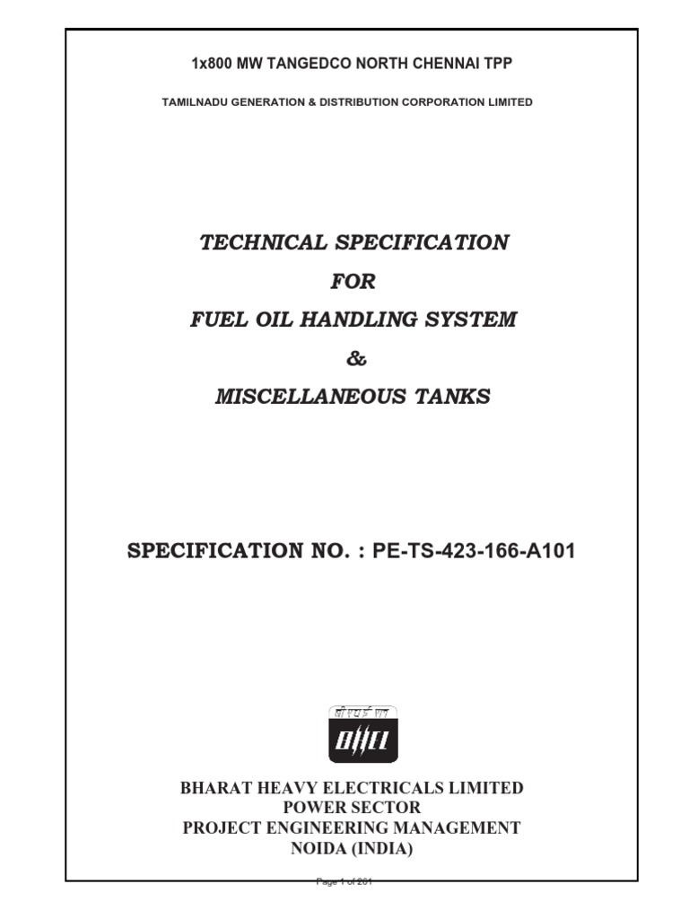 Tech Spec | PDF | Specification (Technical Standard) | Coal