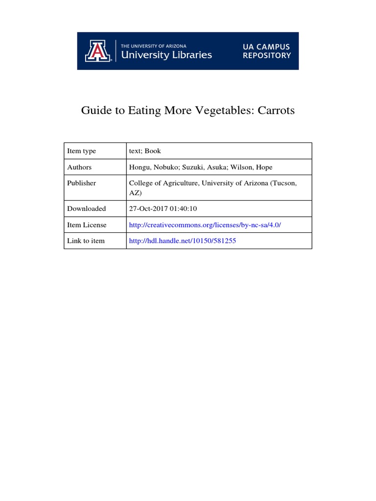 Guide To Eating More Vegetables Carrots PDF Glycemic Index Foods