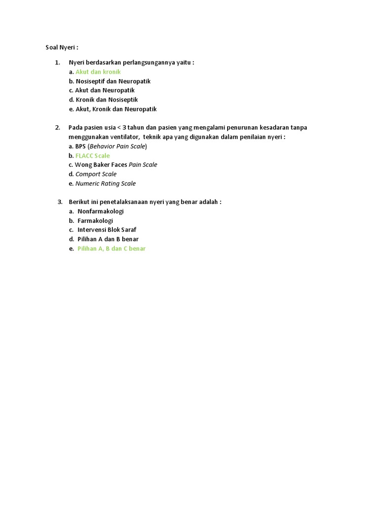 Soal Nyeri